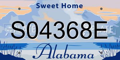 S04368E Alabama License Plate