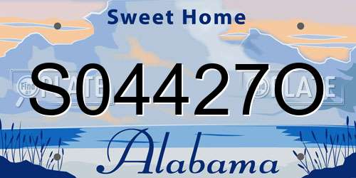 S04427O Alabama License Plate