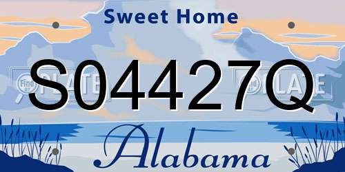 S04427Q Alabama License Plate