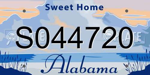 S044720 Alabama License Plate