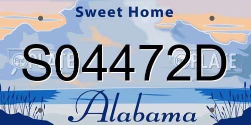 S04472D Alabama License Plate