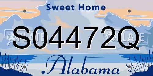 S04472Q Alabama License Plate