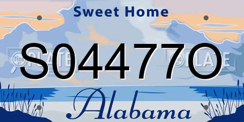 S04477O Alabama License Plate