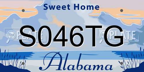 S046TG Alabama License Plate