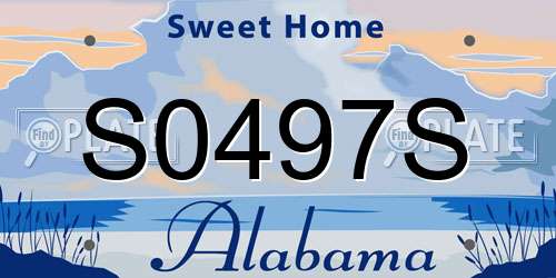S0497S Alabama License Plate