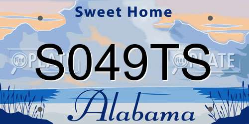 S049TS Alabama License Plate