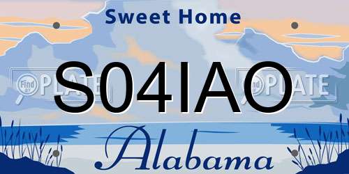S04IAO Alabama License Plate