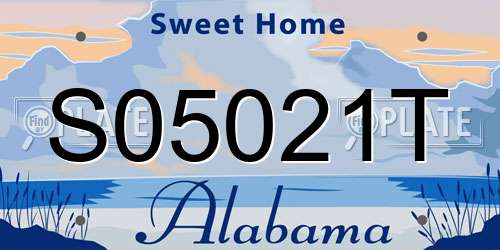 S05021T Alabama License Plate