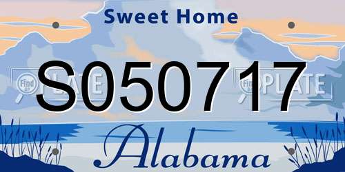 S050717 Alabama License Plate