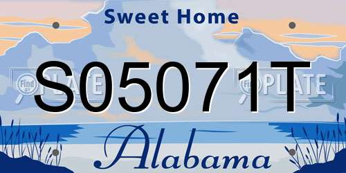 S05071T Alabama License Plate