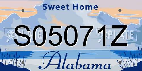 S05071Z Alabama License Plate
