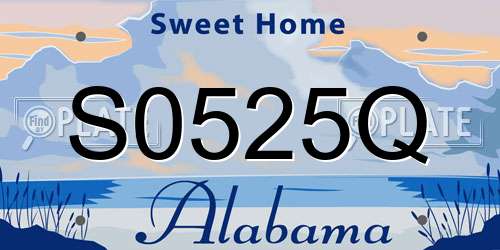 S0525Q Alabama License Plate