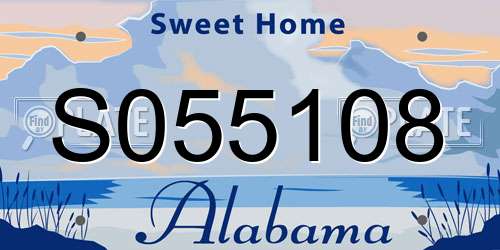 S055108 Alabama License Plate
