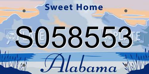 S058553 Alabama License Plate