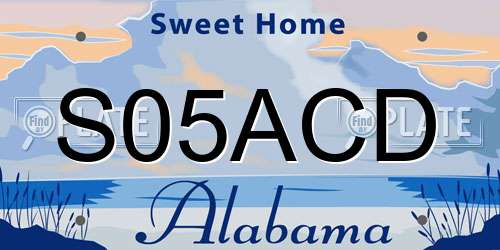 S05ACD Alabama License Plate