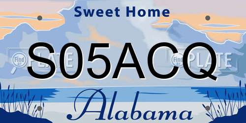 S05ACQ Alabama License Plate