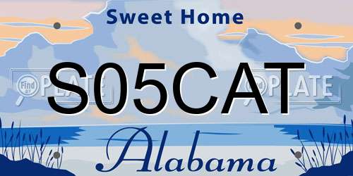 S05CAT Alabama License Plate