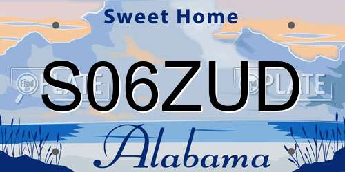 S06ZUD Alabama License Plate