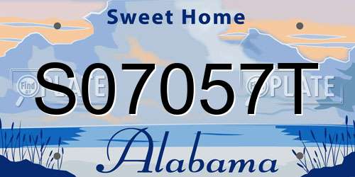 S07057T Alabama License Plate