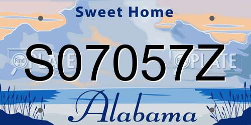 S07057Z Alabama License Plate