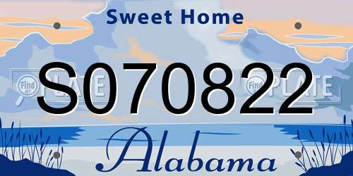 S070822 Alabama License Plate