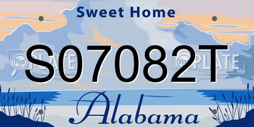 S07082T Alabama License Plate