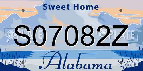 S07082Z Alabama License Plate