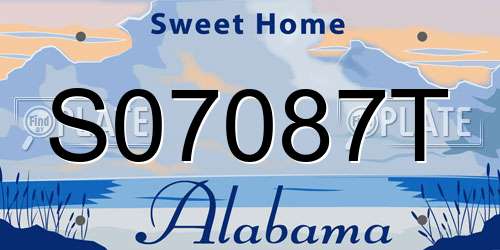 S07087T Alabama License Plate