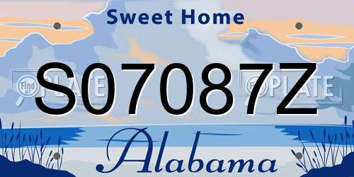 S07087Z Alabama License Plate