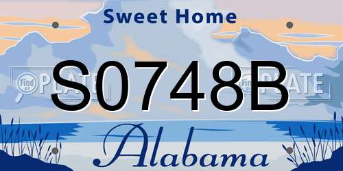 S0748B Alabama License Plate