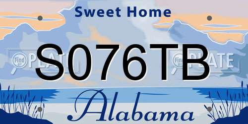 S076TB Alabama License Plate