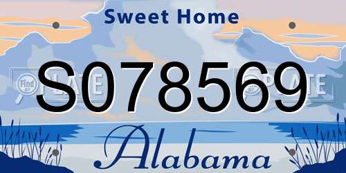 S078569 Alabama License Plate