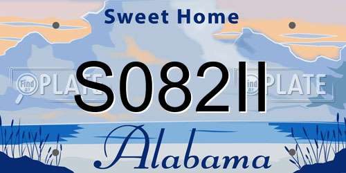 S082II Alabama License Plate