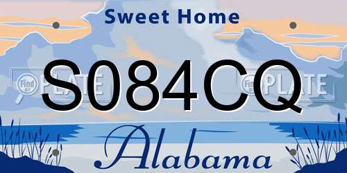 S084CQ Alabama License Plate