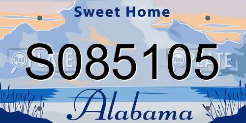 S085105 Alabama License Plate