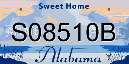 S08510B Alabama License Plate