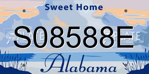 S08588E Alabama License Plate