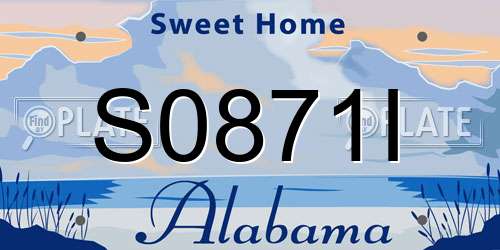 S0871I Alabama License Plate