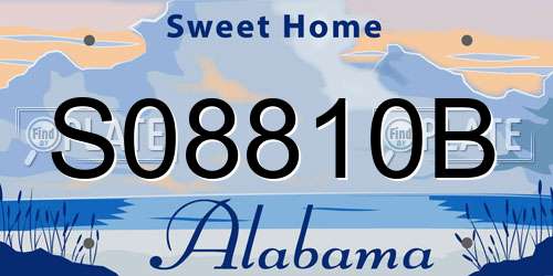 S08810B Alabama License Plate