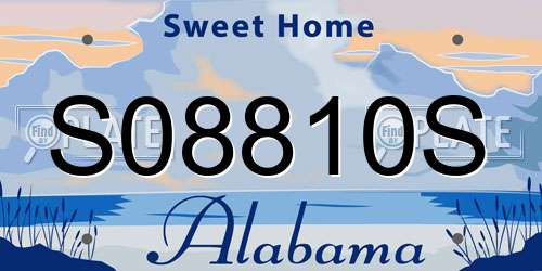 S08810S Alabama License Plate