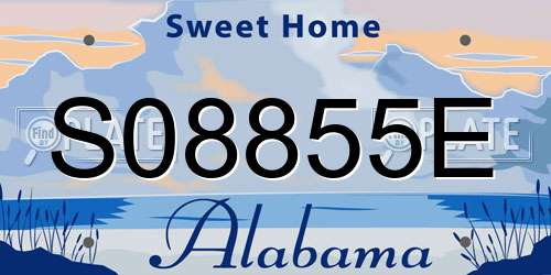 S08855E Alabama License Plate