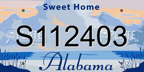 S112403 Alabama License Plate