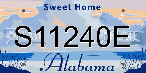 S11240E Alabama License Plate