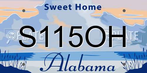 S115OH Alabama License Plate