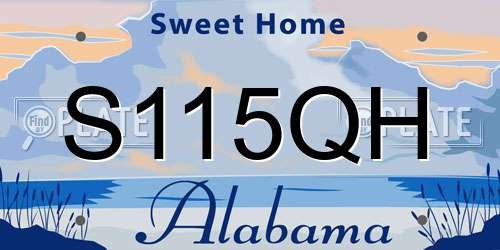 S115QH Alabama License Plate