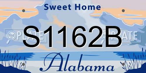 S1162B Alabama License Plate