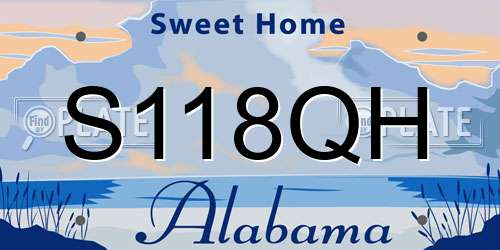 S118QH Alabama License Plate