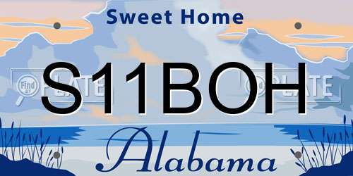 S11BOH Alabama License Plate