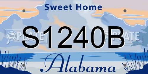 S1240B Alabama License Plate