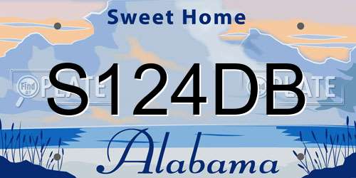 S124DB Alabama License Plate